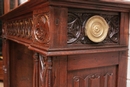 Gothic style Fire mantle in Oak, France 19th century