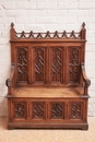 Gothic style Hall bench in Oak, France 19th century