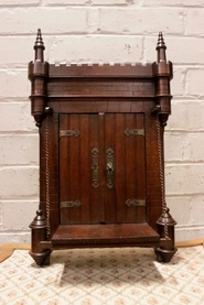 Gothic wall cabinet in walnut