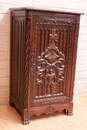 Gothic/medieval style Cabinet with safe in Oak, France 1930