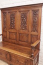 Gothic/reanissance style Hall bench in Walnut, France 19th century