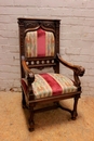 Gothic/renaissance style Arm chair in Walnut, France 19th century