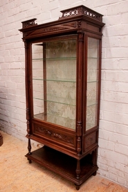 Henri II display cabinet in walnut