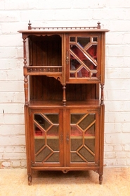 Henri II display cabinet in walnut