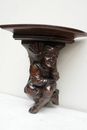 Henri II style Figural wall corner console in Walnut, France 19th century