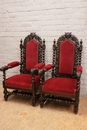 Hunt style Arm chairs in Oak, France 19th century