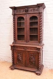 Hunt Cabinet in oak barley twist columns