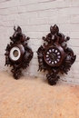 Hunt style Clock and barometer in Oak, France 19th century