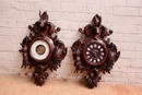 Hunt style Clock and barometer in Oak, France 19th century