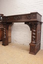 Renaissance style Fire mantle in Oak, Belgium 1900