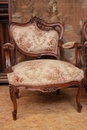 Louis XV style Arm chairs in Walnut, France 19th century