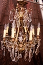 Louis XV style Chandelier in bronze and crystal, France 1900