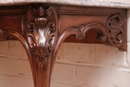 Louis XV style Console in walnut and marble, France 19th century