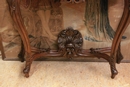 Louis XV style Console in walnut and marble, France 19th century