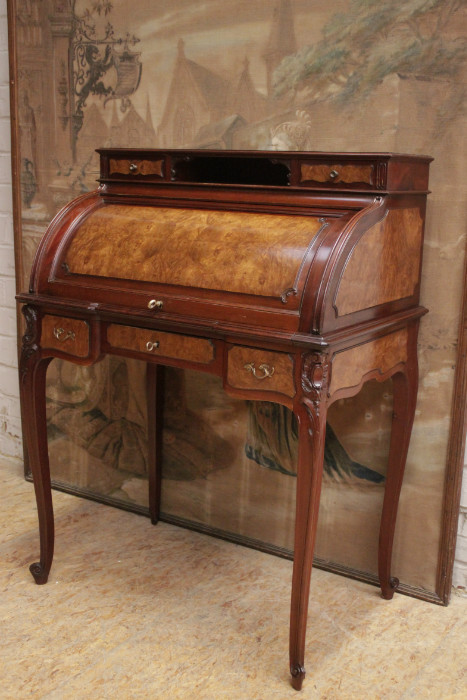 Louis Xv Ladys Roll Top Desk In Mahogany 751euro 1000 Euro