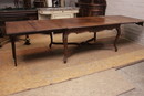 Louis XV style Table and chairs in Oak, Belgium 19th century