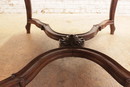 Louis XV style Table and chairs in Oak, Belgium 19th century