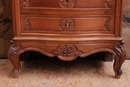 Louis XV style Secretary desk in walnut and marble, France 19th century