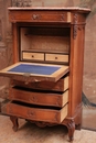 Louis XV style Secretary desk in walnut and marble, France 19th century