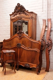 Louis XV style bedroom in walnut