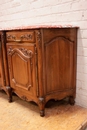 Louis XV style Sideboard in walnut and marble, France 1920