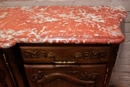 Louis XV style Sideboard in walnut and marble, France 1920