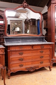 Louis XV style vanity in walnut