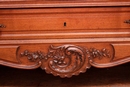 Louis XV style Vanity in walnut and marble, France 19th century