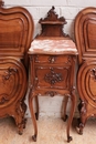 Louis XV style Twin beds and matching end table in Walnut, France 19th century