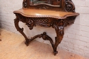 Louis XV style Wall console and mirror in Beechwood, France 19th century