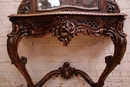 Louis XV style Wall console and mirror in Beechwood, France 19th century