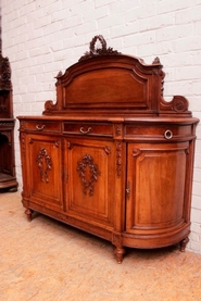 Louis XVI bombe cabinet in walnut