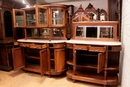 Louis XVI style Cabinet and server in mahogany bronze marble, France 19th century