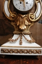 Louis XVI style Mantle clock set in Bronze and marble, France 19th century