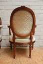 Louis XVI style Pair arm chairs in Walnut, France 19th century