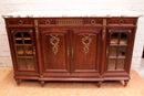 Louis XVI style Cabinet and server in mahogany bronze marble, France 19th century