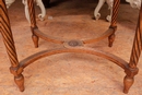 Louis XVI style Table in gilt wood and marble, Belgium 1900