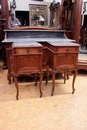 Louis XV style Night stands in walnut and marble, Belgium 19th century