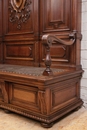 Renaissance style Hall bench in Walnut, France 19th century