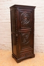 Gothic style Cabinet in chestnut, France 19th century