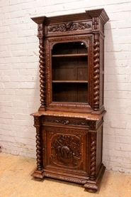 Narrow hunt cabinet in oak