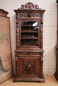 narrow hunt cabinet in oak