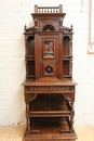 narrow oak breton cabinet