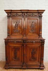 Nice walnut renaissance cabinet 19th Century