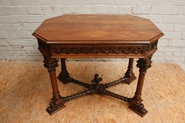 Oak gothic center table