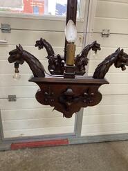 Oak gothic chandelier 