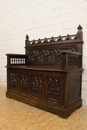 Gothic style Hall bench in Oak, France 19th century