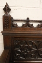 Gothic style Hall bench in Oak, France 19th century