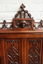 Gothic style Hall bench in Oak, France 19th century