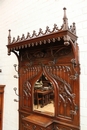 Gothic style Hall tree  in Oak, France 19th century